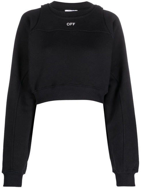logo-print cropped cotton sweatshirt